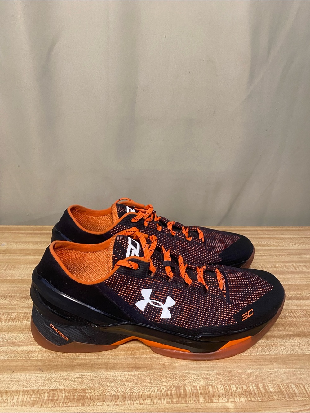 Steph Curry 2 Low SC San Francisco Giants Black Orange Basketball Shoes 13.5